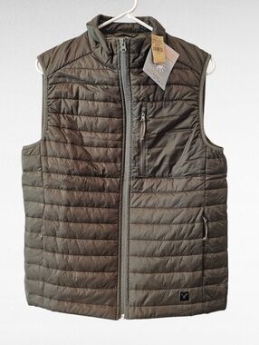 American Eagle Outfitters Technical Outerwear Olive Green Puffer Vest Size Med